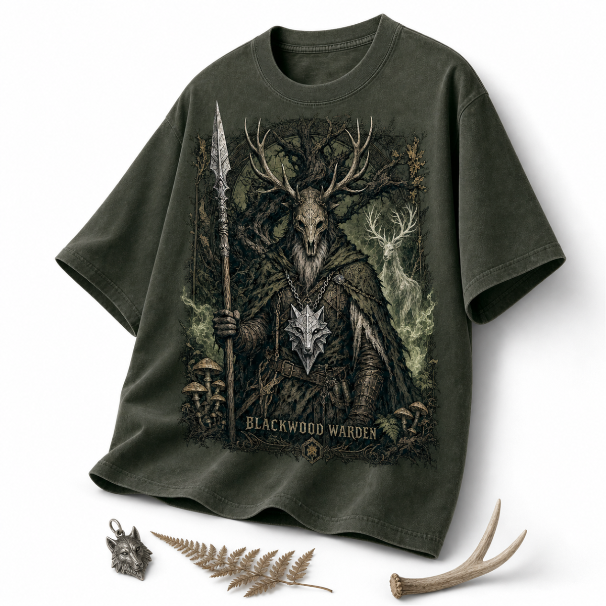 W3-003 — Blackwood Warden Wolf Talisman Tee — 03-creative