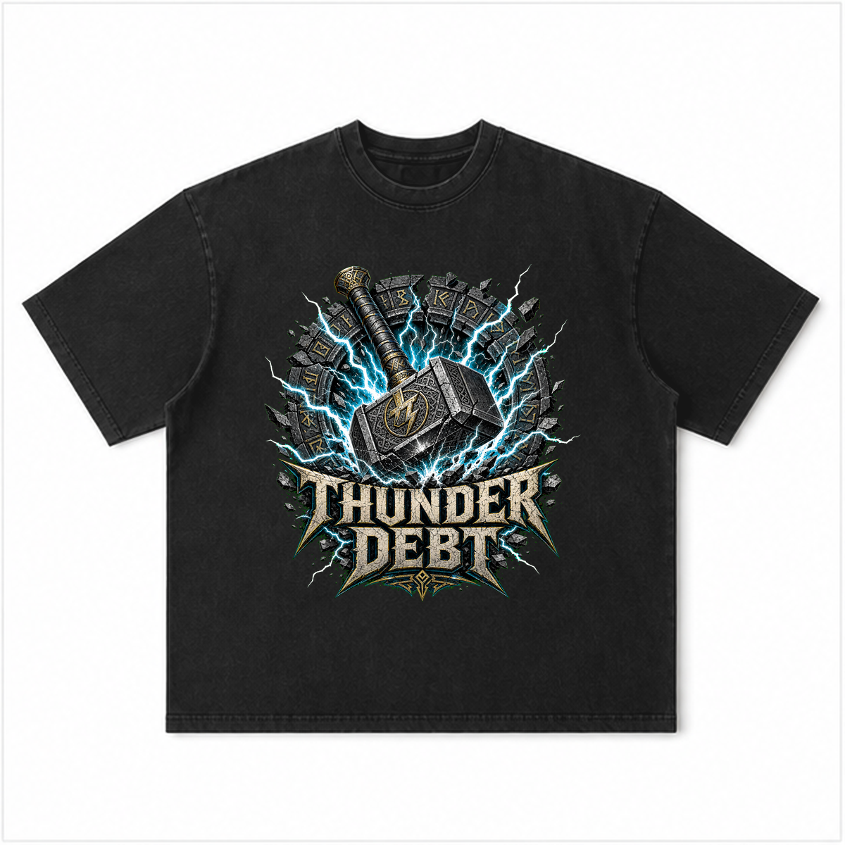 DR-TEE-GOW-011-THUNDER-DEBT front safe mockup DR-TEE-GOW-011-THUNDER-DEBT front t-shirt mockup