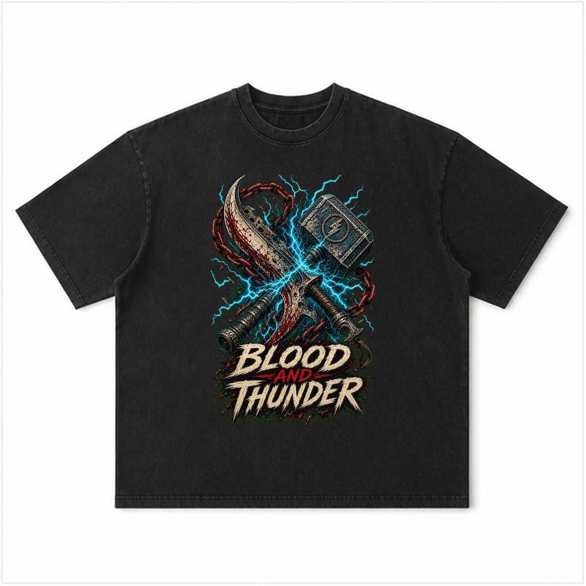 DR-TEE-GOW-019-BLOOD-AND-THUNDER front safe mockup DR-TEE-GOW-019-BLOOD-AND-THUNDER front t-shirt mockup