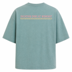 Paradise Has a Price back view with shoulder slogan on white background
