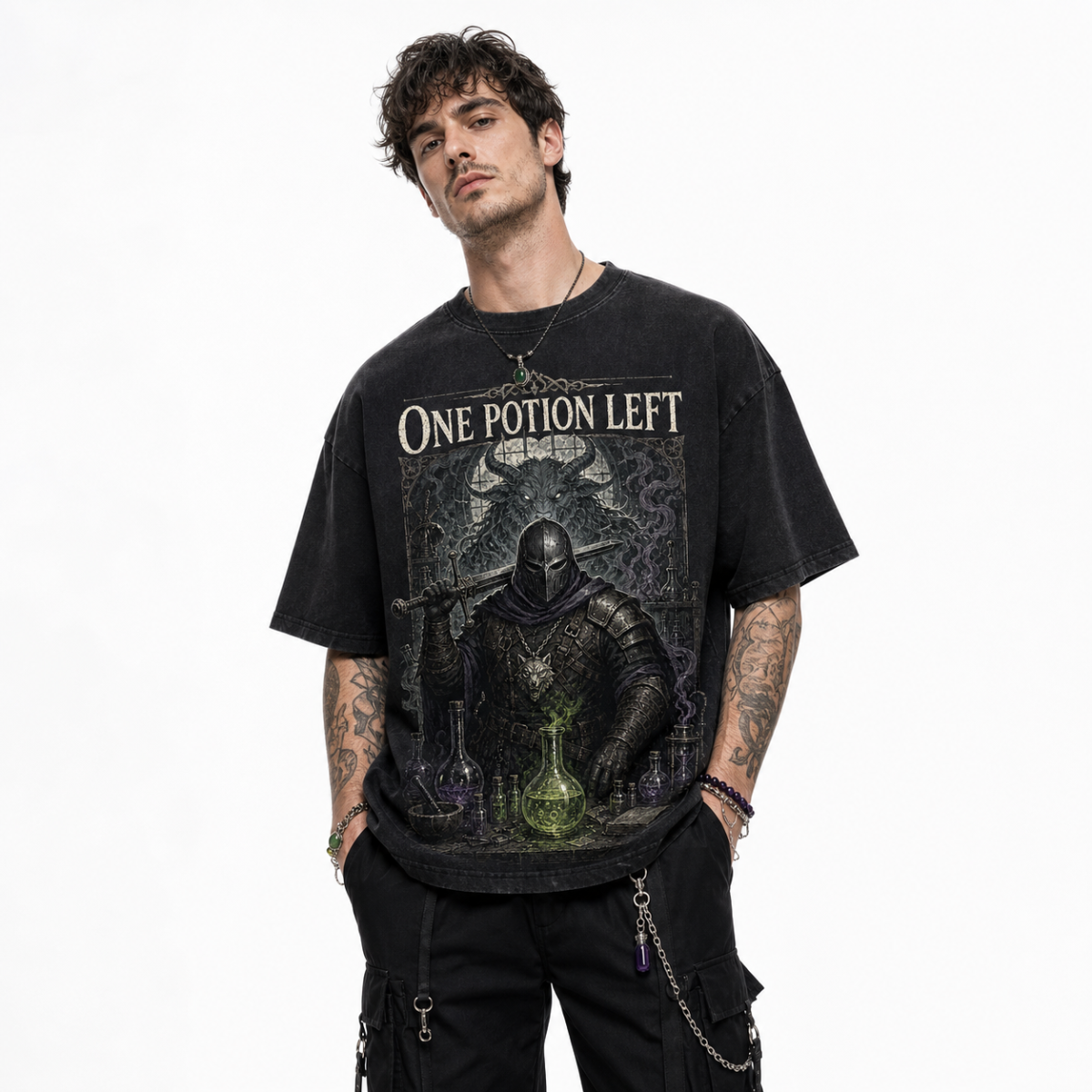 W3-005 — One Potion Left Alchemist Hunter Tee — 04-model